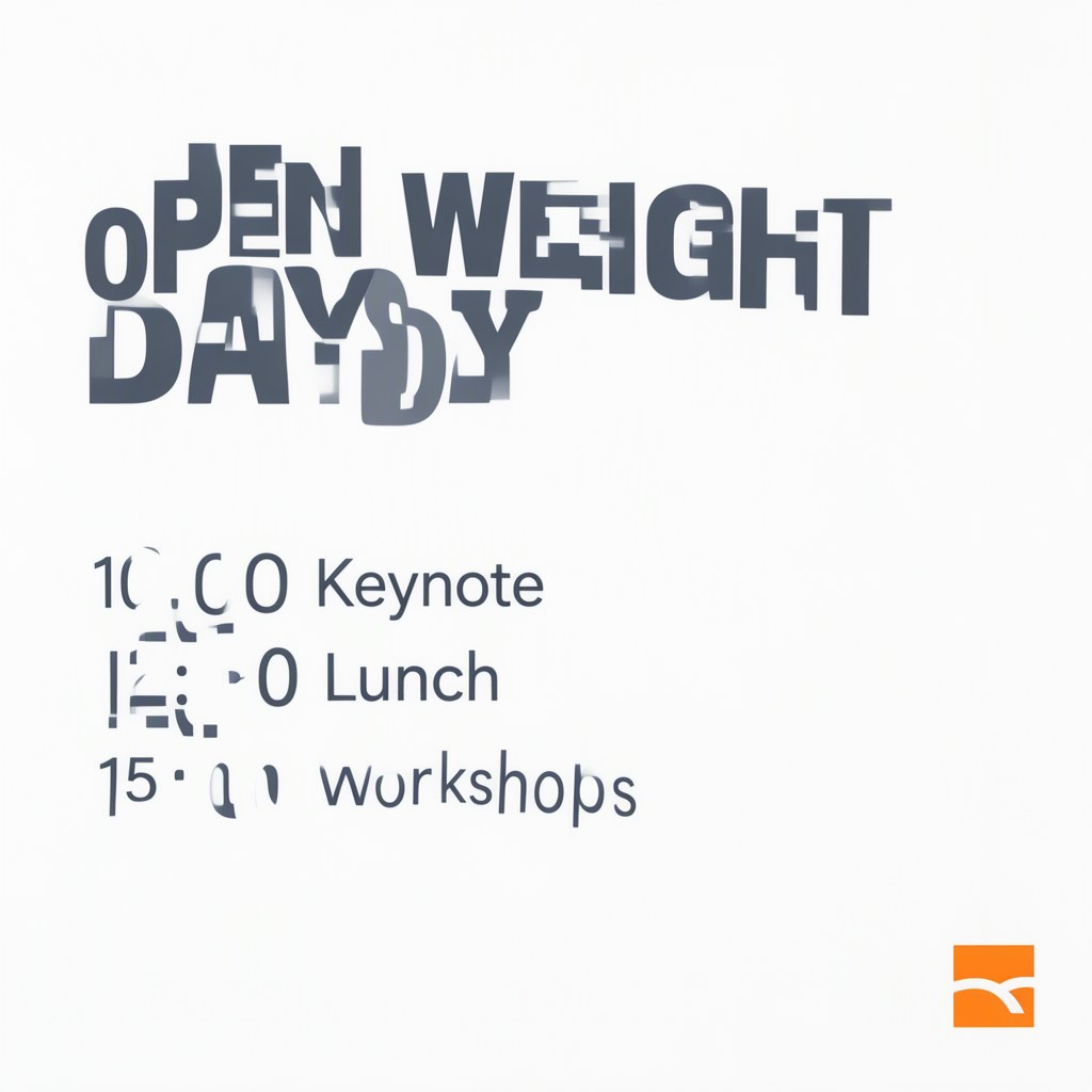 The conference poster from the 8-step add-on run at only 4 steps, with the title OPEN WEIGHT DAYDY and garbled times