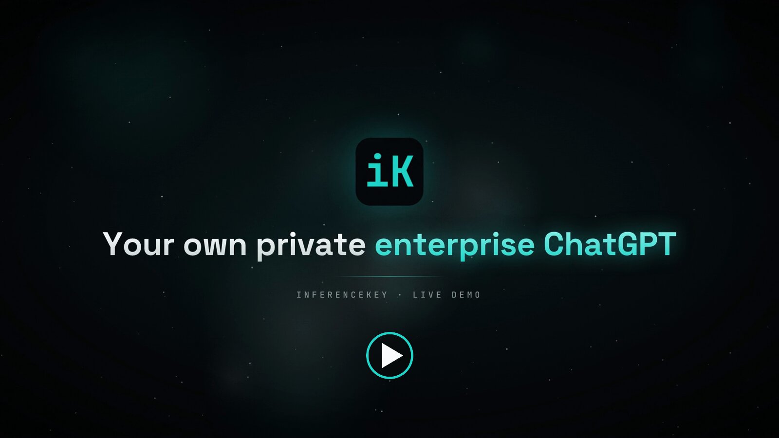 Title card of the demo video, "Your own private enterprise ChatGPT". Click to play the video